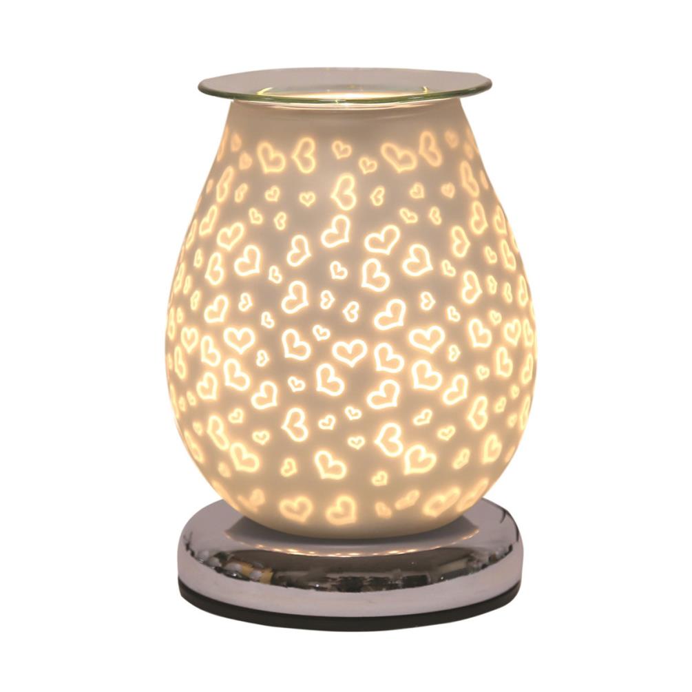 Aroma Hearts White Satin 3D Electric Wax Melt Warmer £23.39